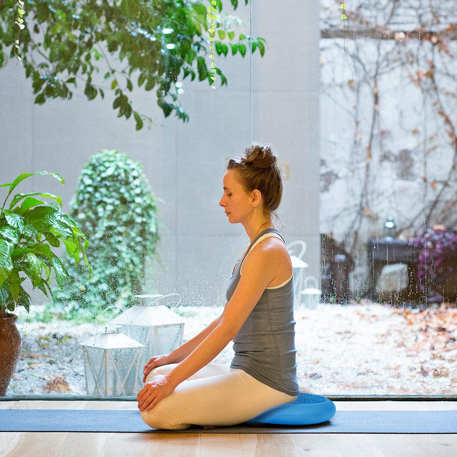 Coussin D'équilibre Yoga Pilates - Avec Pompe - Double Face Massage - Améliore Flexibilité Et Stabilité