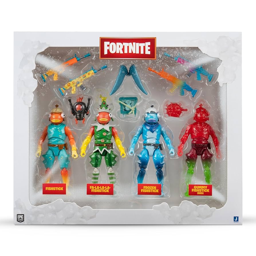 Amazon.com: Jazwares Fortnite Frozen Fishstick Four Pack