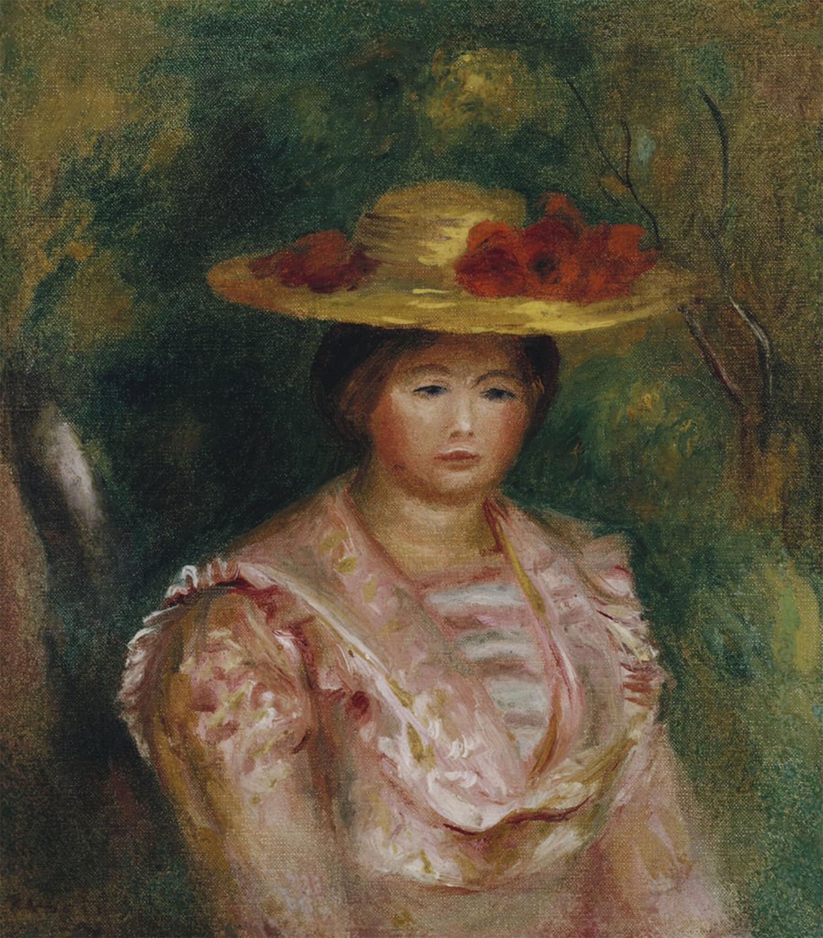 ARTXLXXBN Famous Print Painting Colorful Art Print Bust of a Woman by Pierre Auguste Renoir Canvas Art Decorations for Home Decor 60x90cm