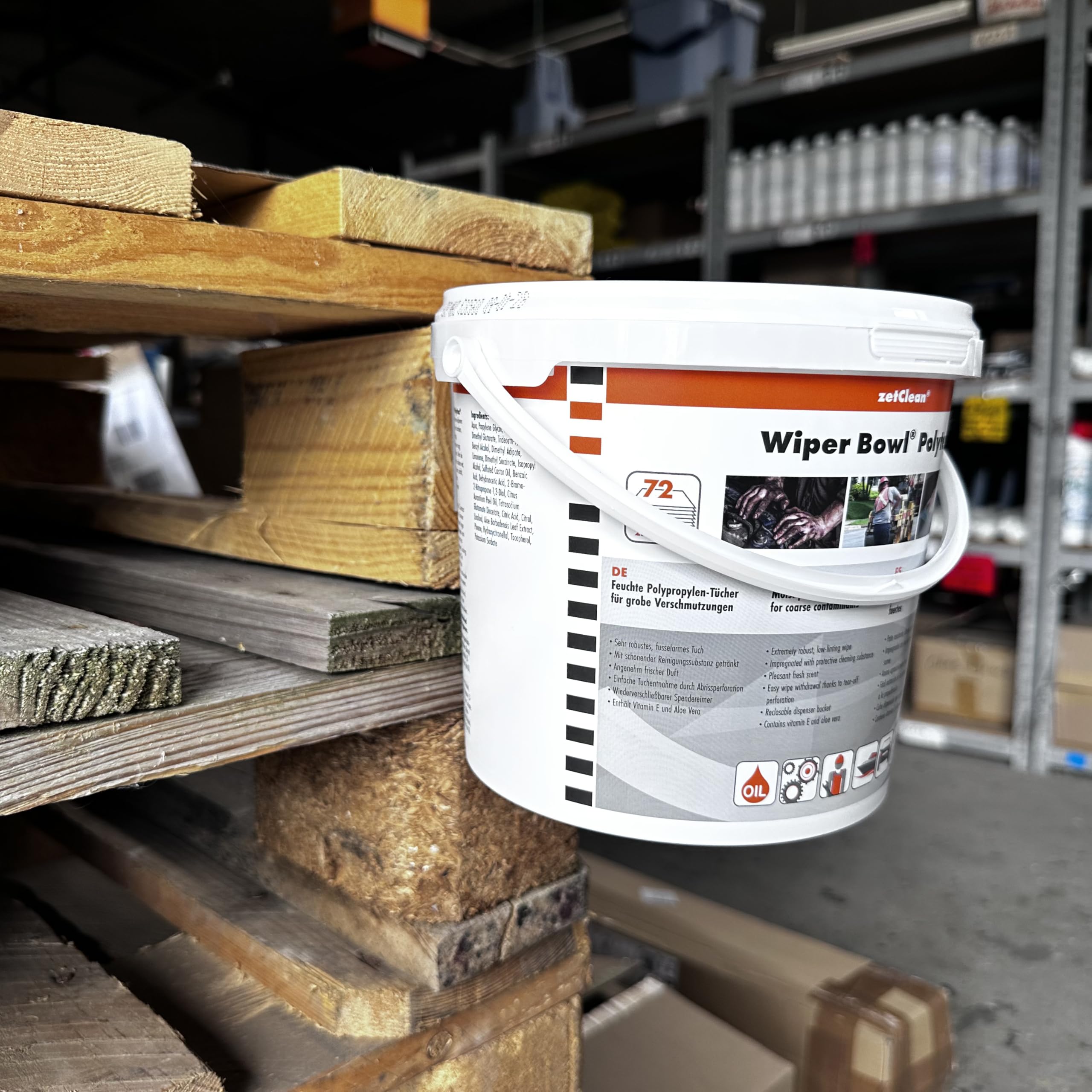 Wiper Bowl Polytex 12x Chusteczki Czyszczące z Aloesem | Wytrzymały polipropylen nasączony aloesem do usuwania smaru i oleju. Niestrzępiące się ścierki do warsztatu i przemysłu.