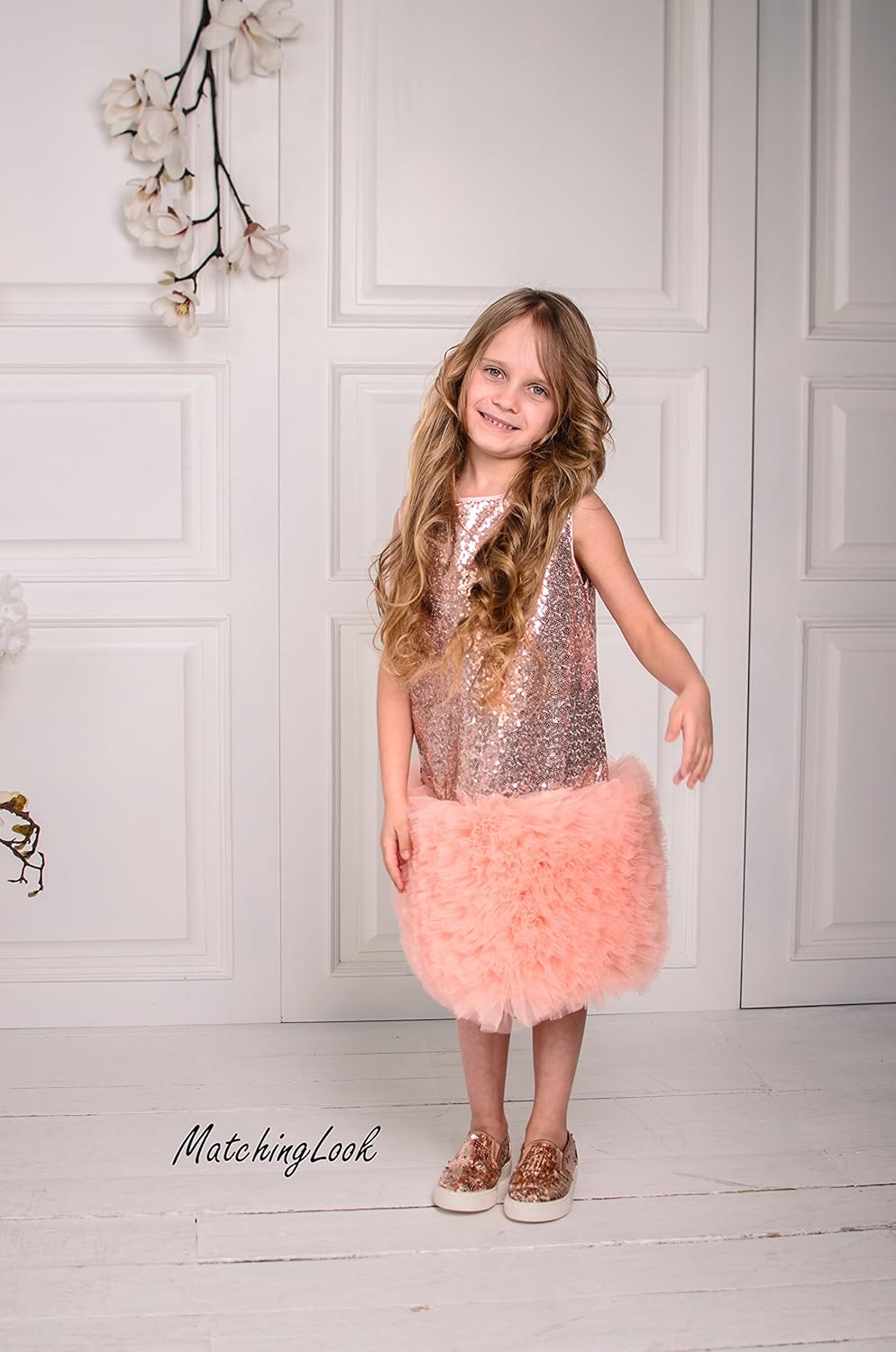 rose gold infant dress