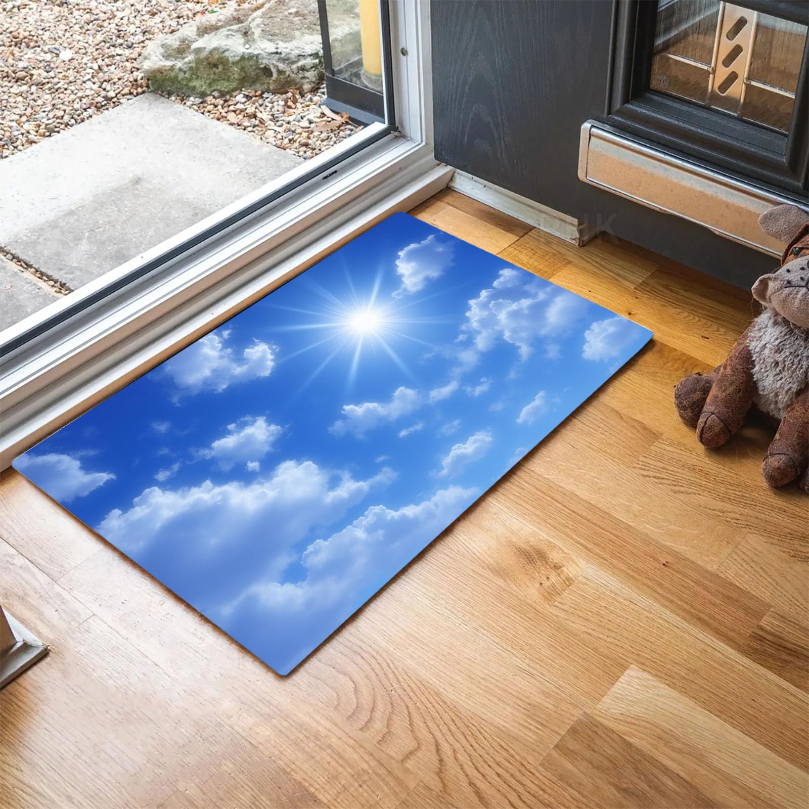 Paillasson d'intérieur ciel bleu 90x150 cm lavable pour entrée