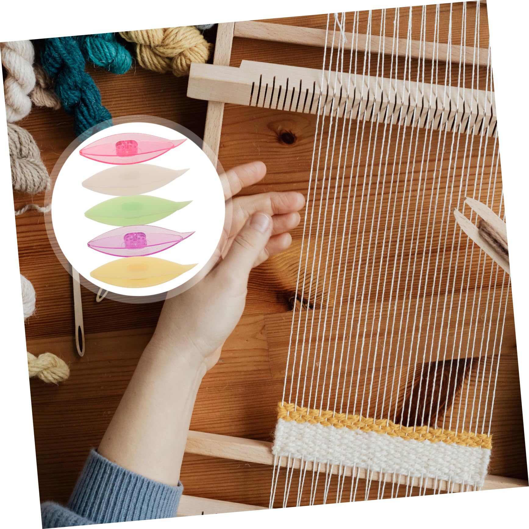 Uonlytech 5 Sätze Shuttle-strickwerkzeuge Shuttle Weben Weberei Occhi-kit Tätowieren Anlasser Tatting Selber Nähen Shuttle-occhi-zubehör Diy-shuttles Webenwerkzeuge Plastik 5 Stück * 5