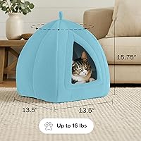 Vista 6 de Cama para gatos de tienda de campaña / iglú PAW, azul, Azul