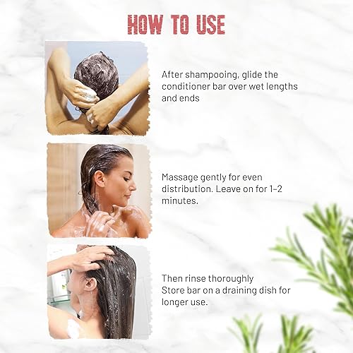 Miniatura 6 de Herbishh Barra acondicionadora de romero para el crecimiento del cabello, acondicionador sólido voluminizador, barra de biotina fortalecedora, jabón