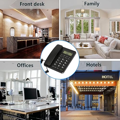 Miniatura 7 de Teléfono de botón grande con volumen fuerte, soporte de teléfono fijo con volumen ajustable y marcaciones de velocidad de un toque, teléfono con
