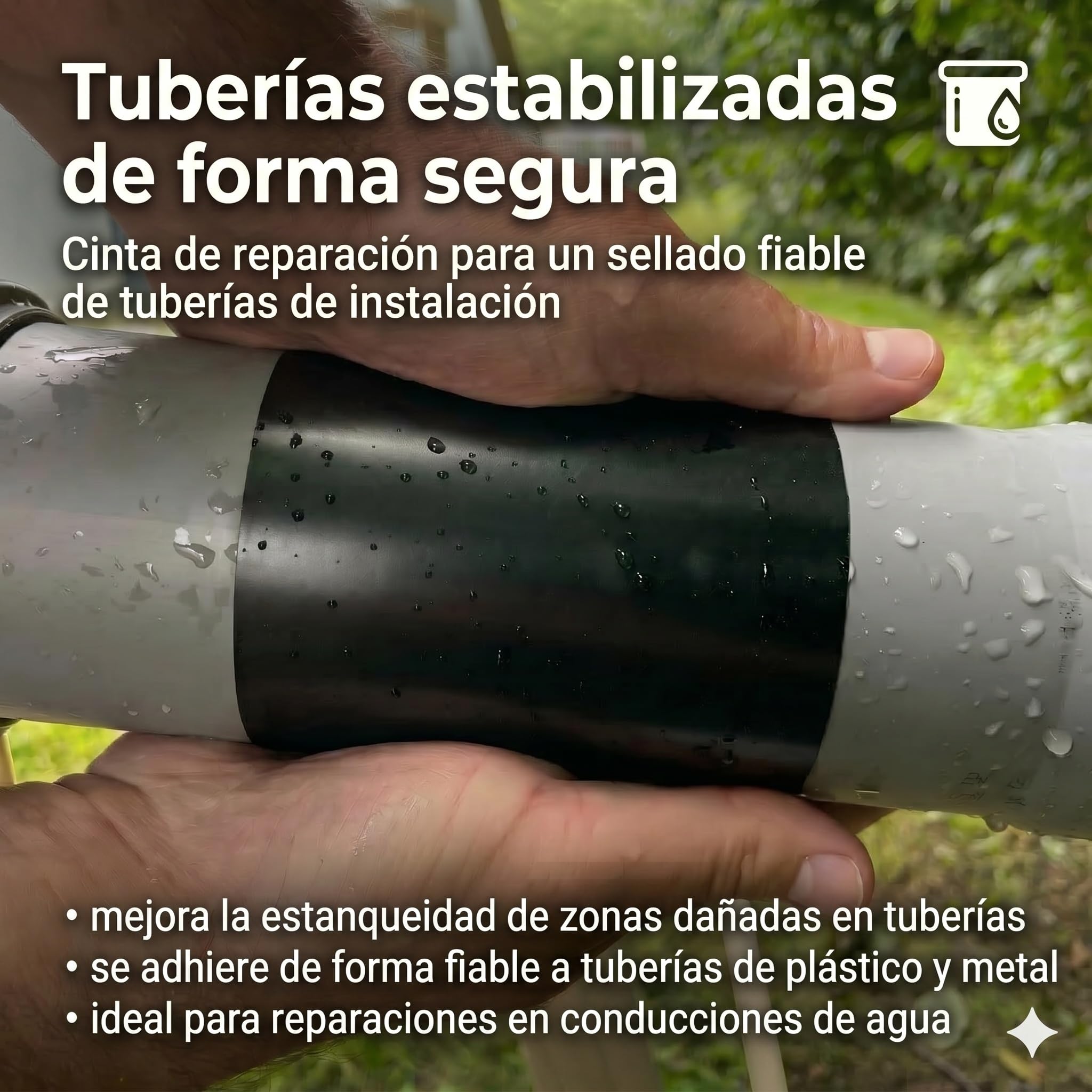 Cinta adhesiva subacuática, cinta aislante, cinta de reparación para piscinas, tiendas de campaña, lonas, canalones, balsas de goma, adhesivo acrílico (10 cm x 150 cm, Transparente)
