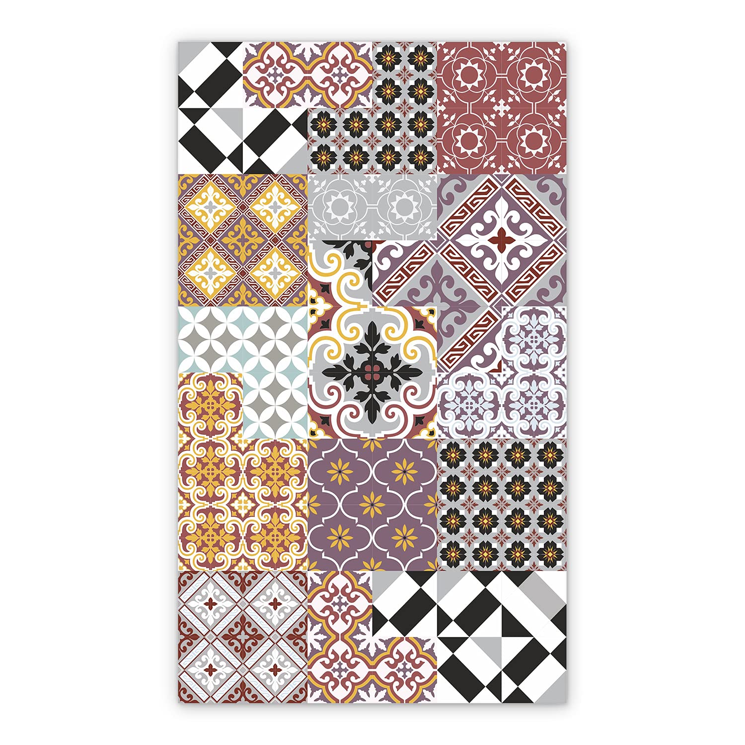Tapis en vinyle anti-tache 140x198cm pour protéger le sol de la cuisine