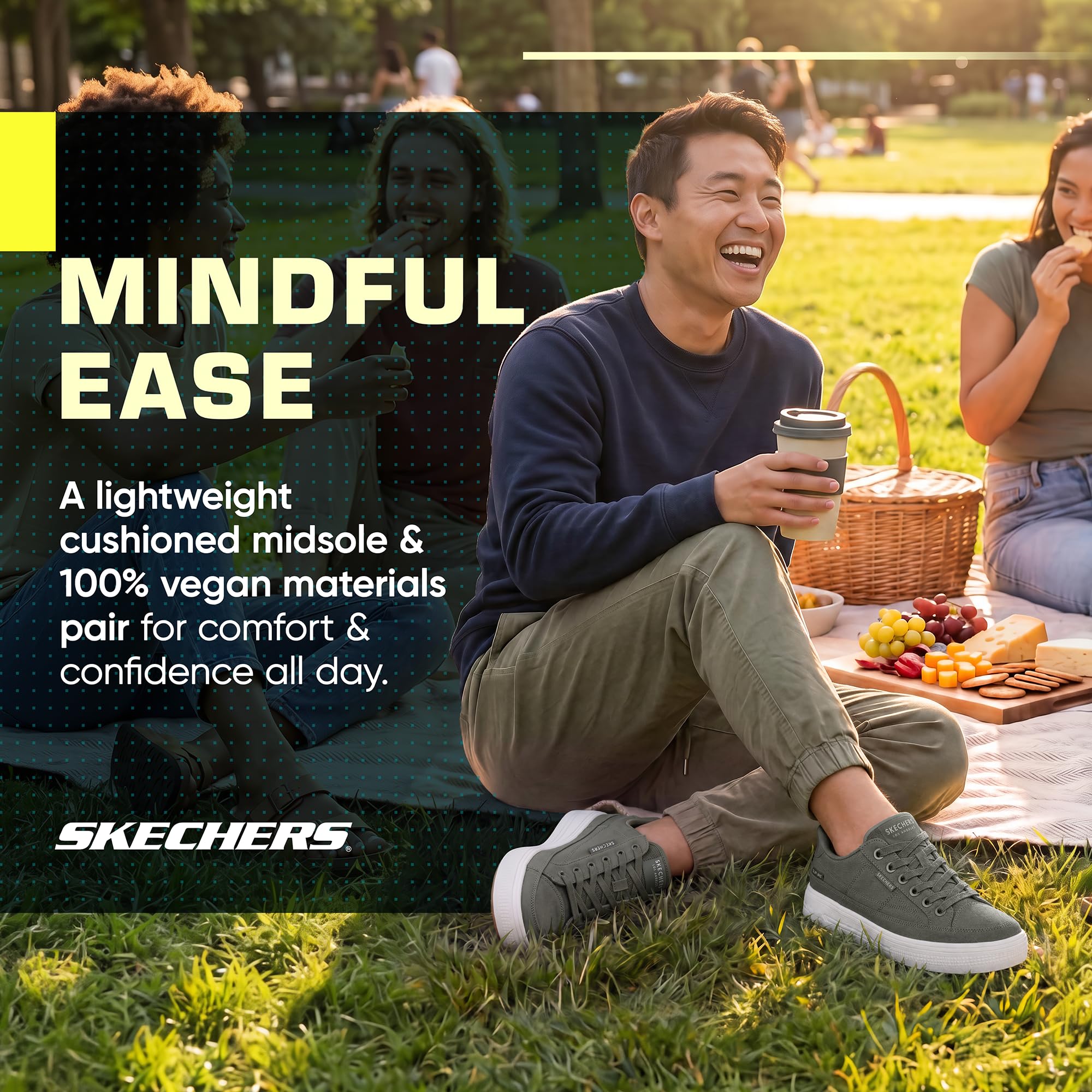 Skechers Hombre Arch Fit Arcade See Ya There Slip-In Entrenador | Zapatos casuales, sin cordones, lavables a máquina, sello de aceptación APMA, plantilla extraíble, sin cordones, veganos