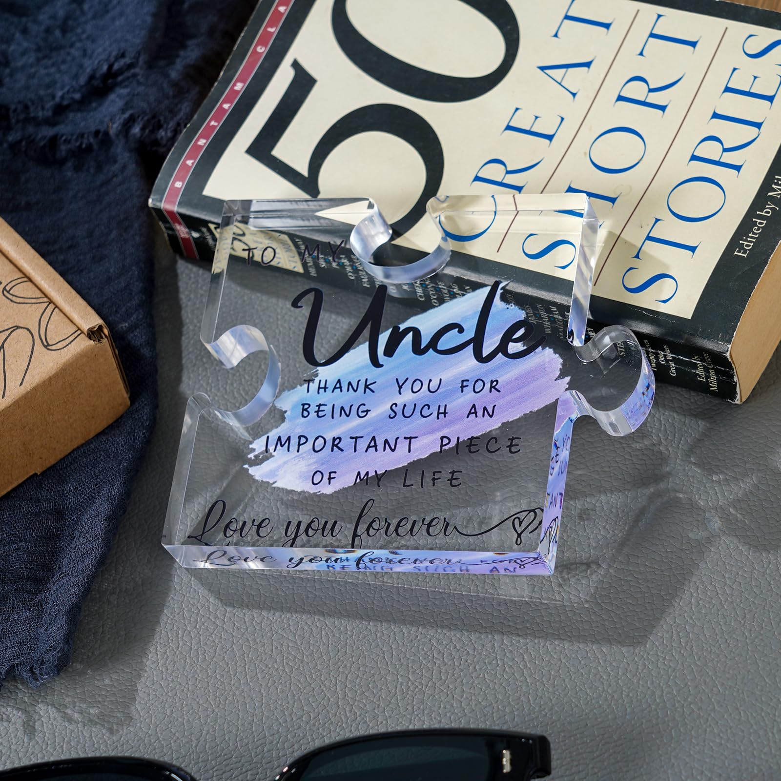 Uncle Gifts Best Uncle Ever Gifts from Niece Nephew - Acrylic Plaque with Sayings for Fathers Day, Birthday, Thanksgiving, Christmas - Desk Decoration