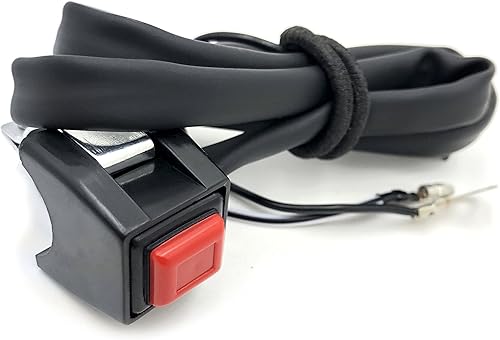 Miniatura 3 de HTT, arrancador de manubrio rojo 7/8 pulgadas, interruptor pulsador de parada universal para motocicletas ATVs, Scooters, motos de nieve