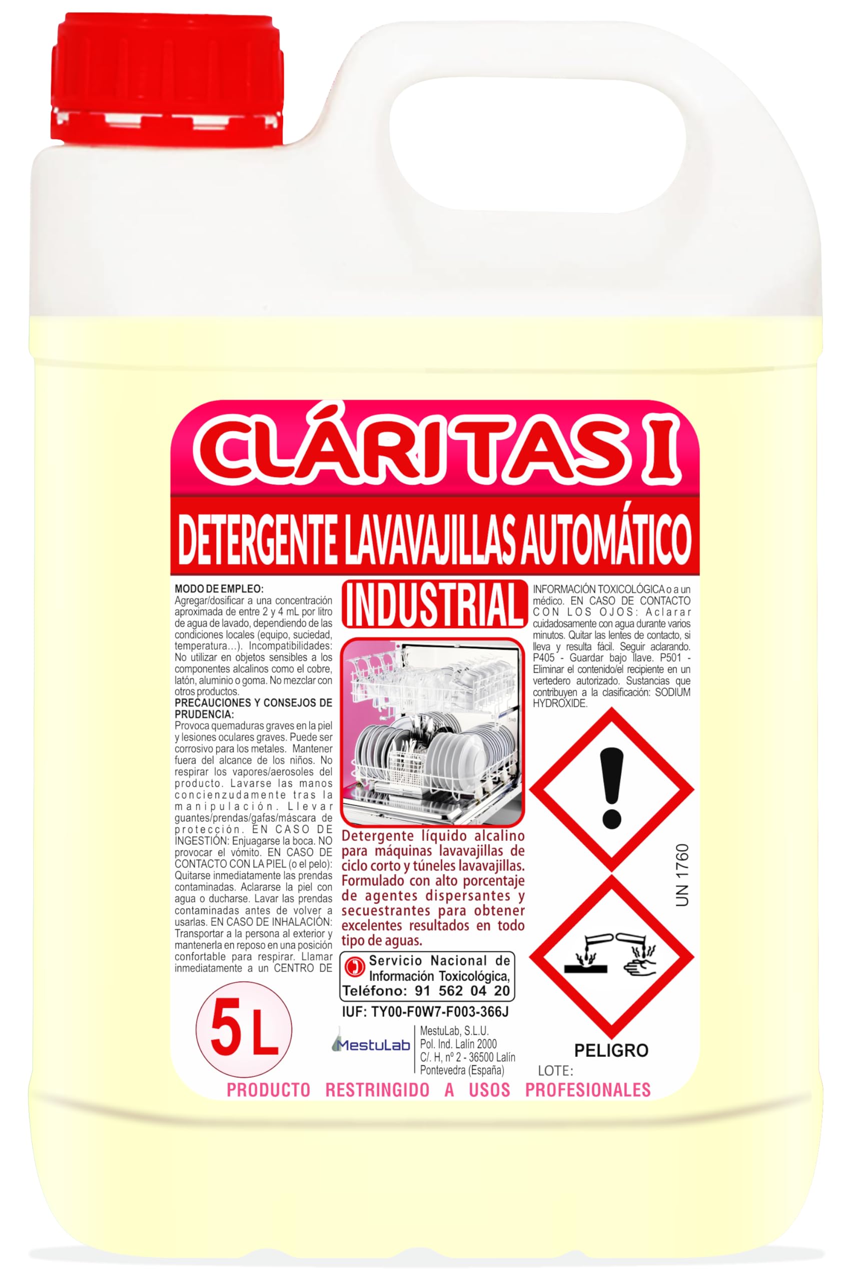 Detergente Lavavajillas Automático Industrial - Hostelería - 3x6Kg - Todo Tipo de Aguas