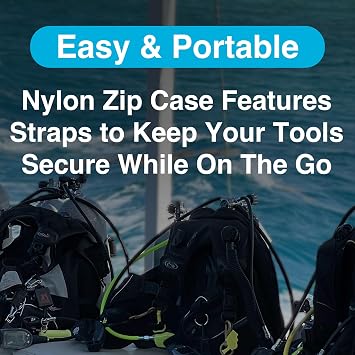 Innovative Scuba Concepts Deluxe Scuba Diving Tool Kit - Ultimate Multi Tool Repair Tool Set for Diving & Scuba Gear with Nylon Zip Case - Includes 10 Piece O Ring Kit & 1st Stage Scuba Wrenches