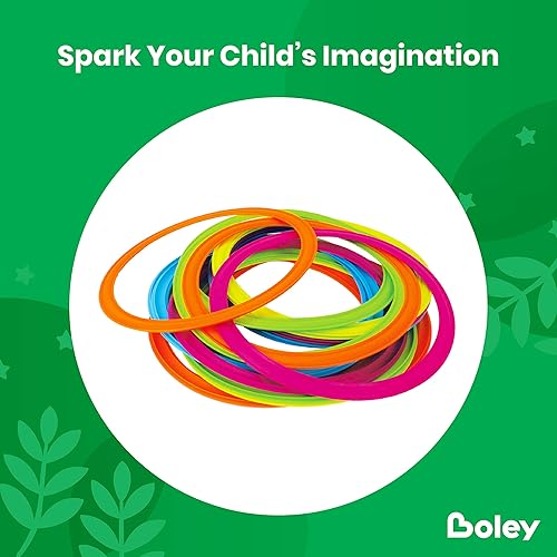 Miniatura 3 de Boley Juego de anillos Hopscotch de 40 piezas con 20 aros coloridos y 20 conectores, perfecto para jugar al aire libre, juegos de patio trasero,