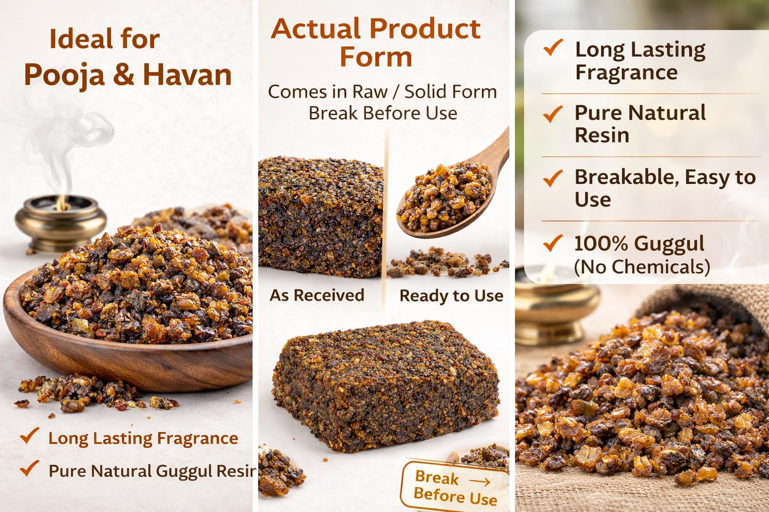 Pure Guggul Resin for Pooja & Havan -3 Pure Guggul Resin for Pooja & Havan -3