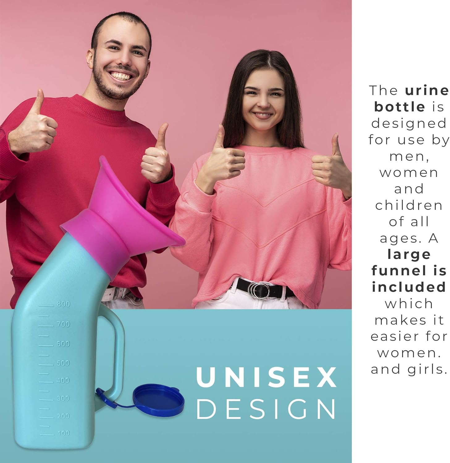 MINION Portable Urinal for Women and Men - Travel Porta Potty for Car, Camping, Hiking, and Travel - Adult Travel Potty with Male and Female Child Urinal Attachments - with Bag and Handkerchiefs: Health & Personal Care