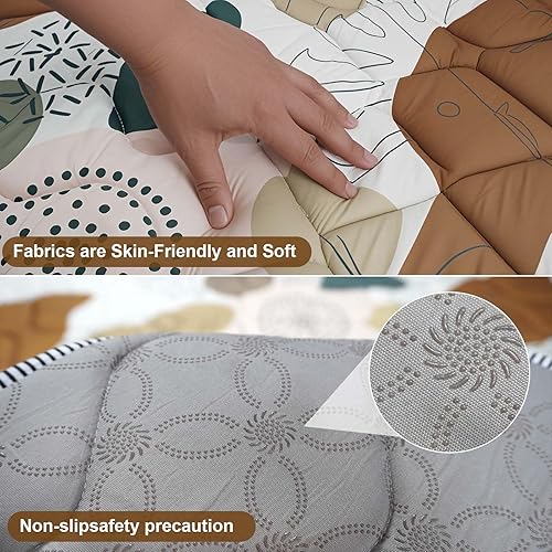 Miniatura 3 de Tapetes de juego para bebé para piso, tapete de juego de 50 x 50 pulgadas, tapete de juego de espuma acolchada suave y gruesa para bebés y niños