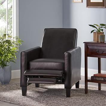 Lucas Leather Recliner Club Chair, Brown