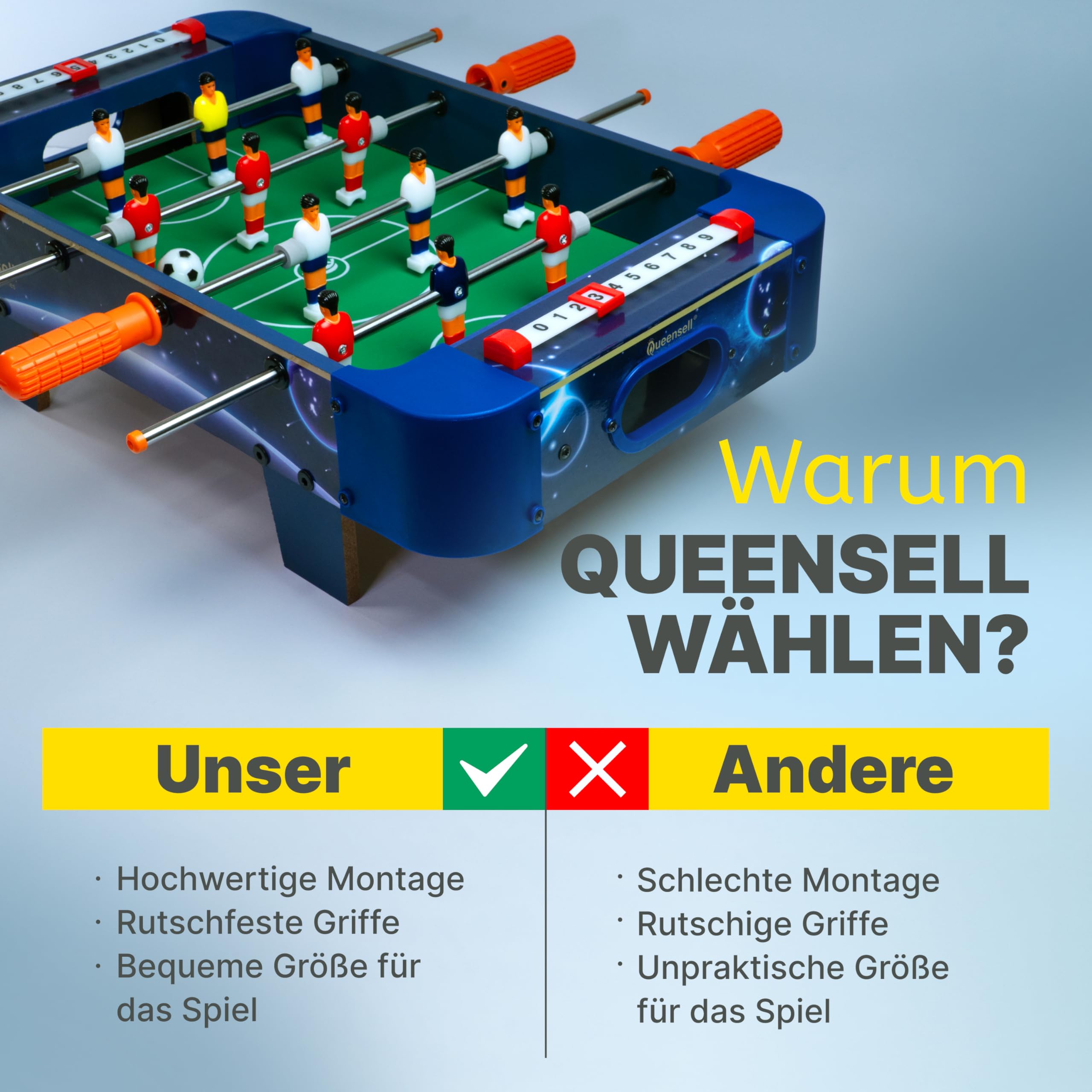 Mini-Tischfußball für Kinder und Erwachsene – 53 cm Mini-Fußballspiel, Mini-Fußballtisch für Familienspielabende