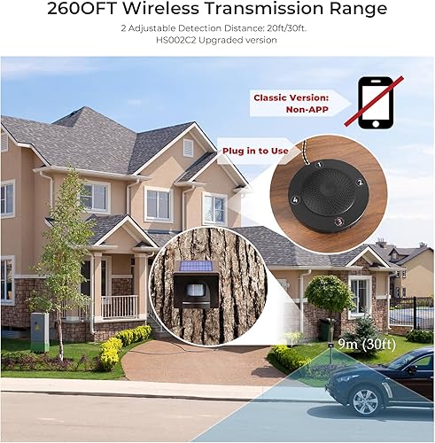 Miniatura 2 de eMACROS Solar Wireless Driveway Alarm — 1/2 Mile Long Range Motion Sensor for Long Driveways, Homes & Large Properties, Outdoor Weatherproof