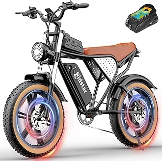 RidstarElectric Bike for Adults Q20, 2000/1500W, 37/30MPH,52V 40AH,48V/20AH E-Bike,30-180 Miles Electric Motorcycle, 20" Fat Tire Dirt Bike, UL2849 All Terrain for Mountains, Snow, Sand, Road