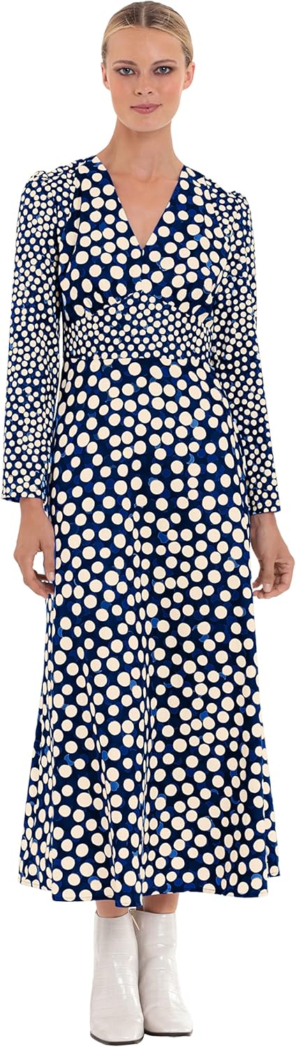 Donna Morgan Women's Long Sleeve V-Neck Midi Dress