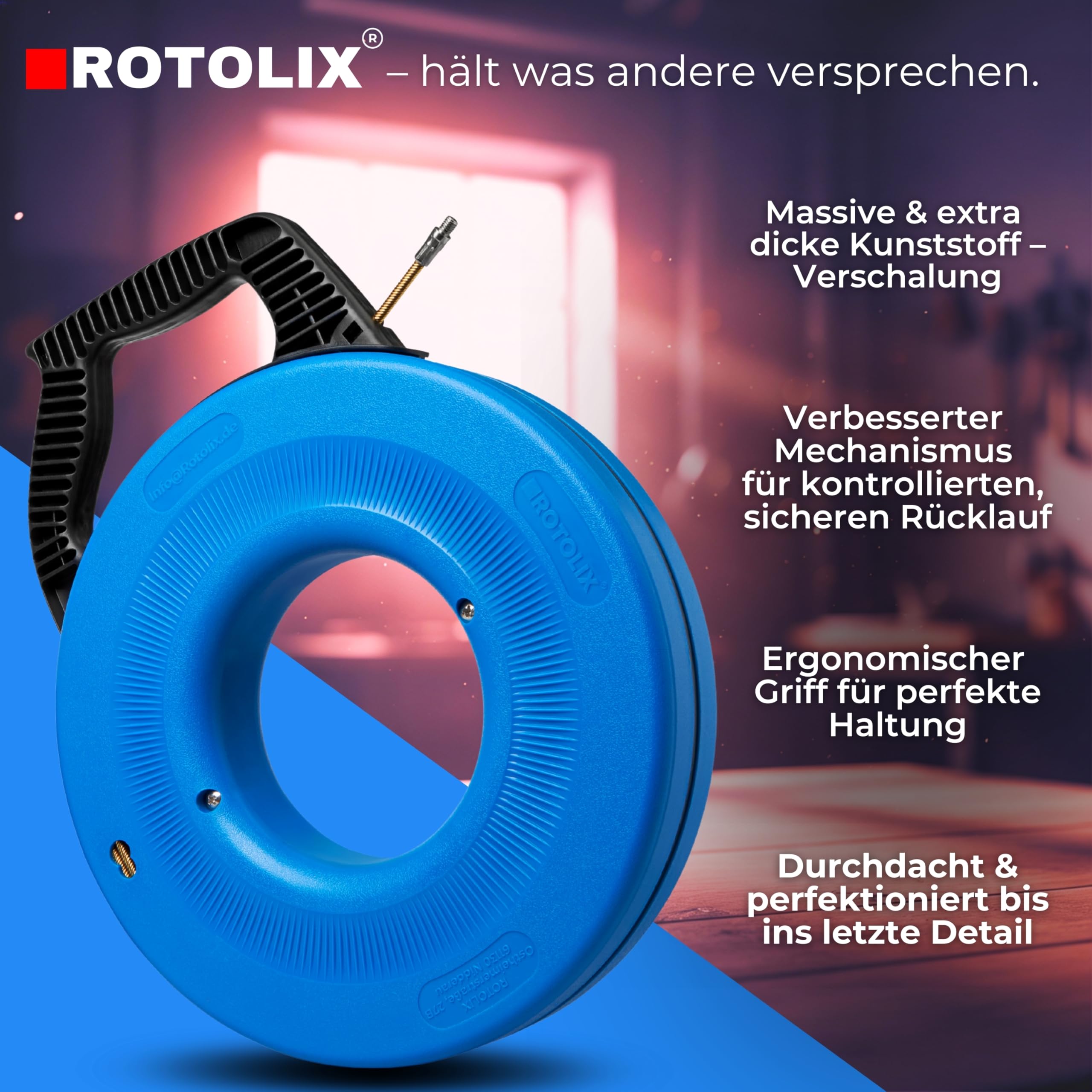 Kabeleinziehhilfe – Einziehspirale, 30m Kabel Einzugshilfe für Leerrohr mit Premium-STAHL-Seil & 200 KG Zugkraft | Einziehhilfe – Zugdraht für Elektro & Glasfaser