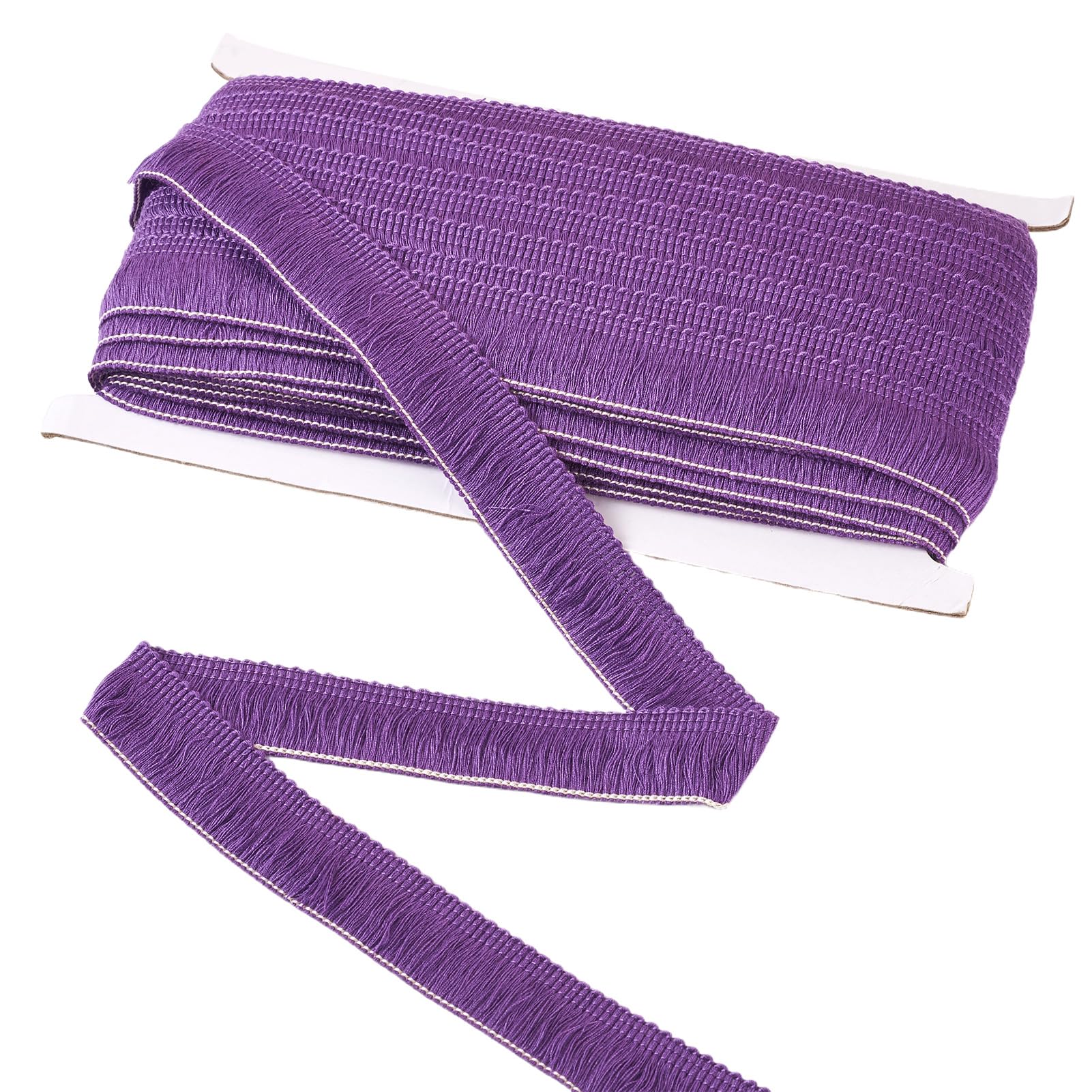 Craftdady 27 Yards Fringe Tassel Trim 25mm Polyerter Fibre Fringe Trim Tassel Ribbon for Sewing Quilting DIY Craft Home Decoration, Dark Orchid โ image 1