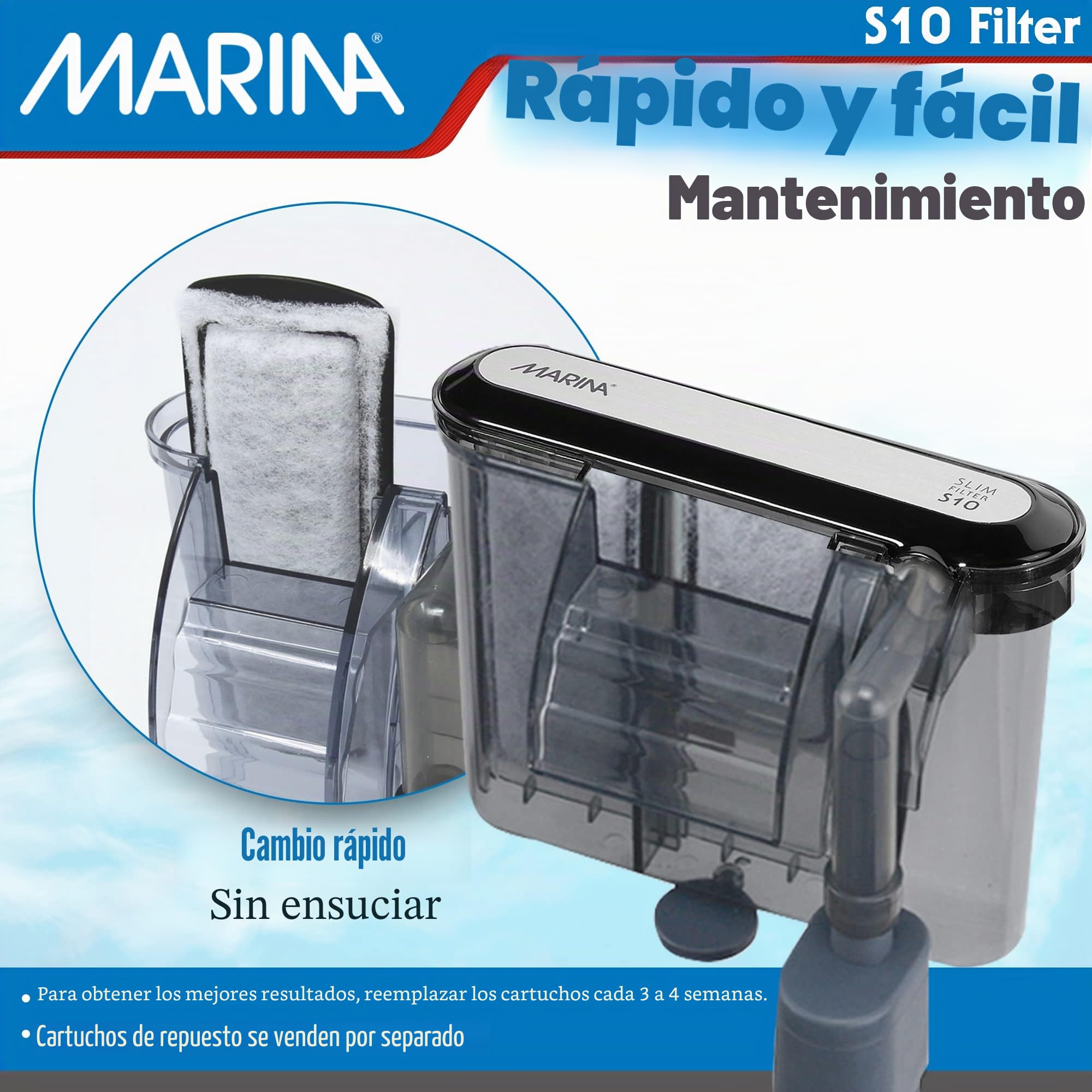 Marina Filtro Slim 10, 1 Unidad (Paquete de 1)