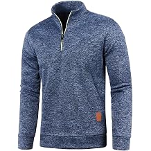 Men's Half Zip Sweater Jacket Long Sleeve Golf Jumper Running Jacket Lightweight Sport Gym Shirt Fleece Thermal Base Layer Breathable and Comfortable Sweatshirt Plus Size Tops for Outdoor
