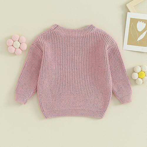 Miniatura 3 de Mubineo Baby Girl Winter Clothes Cute Flower Sweater Crewneck Pullover Long Sleeve Knit Newborn Infant Sweaters