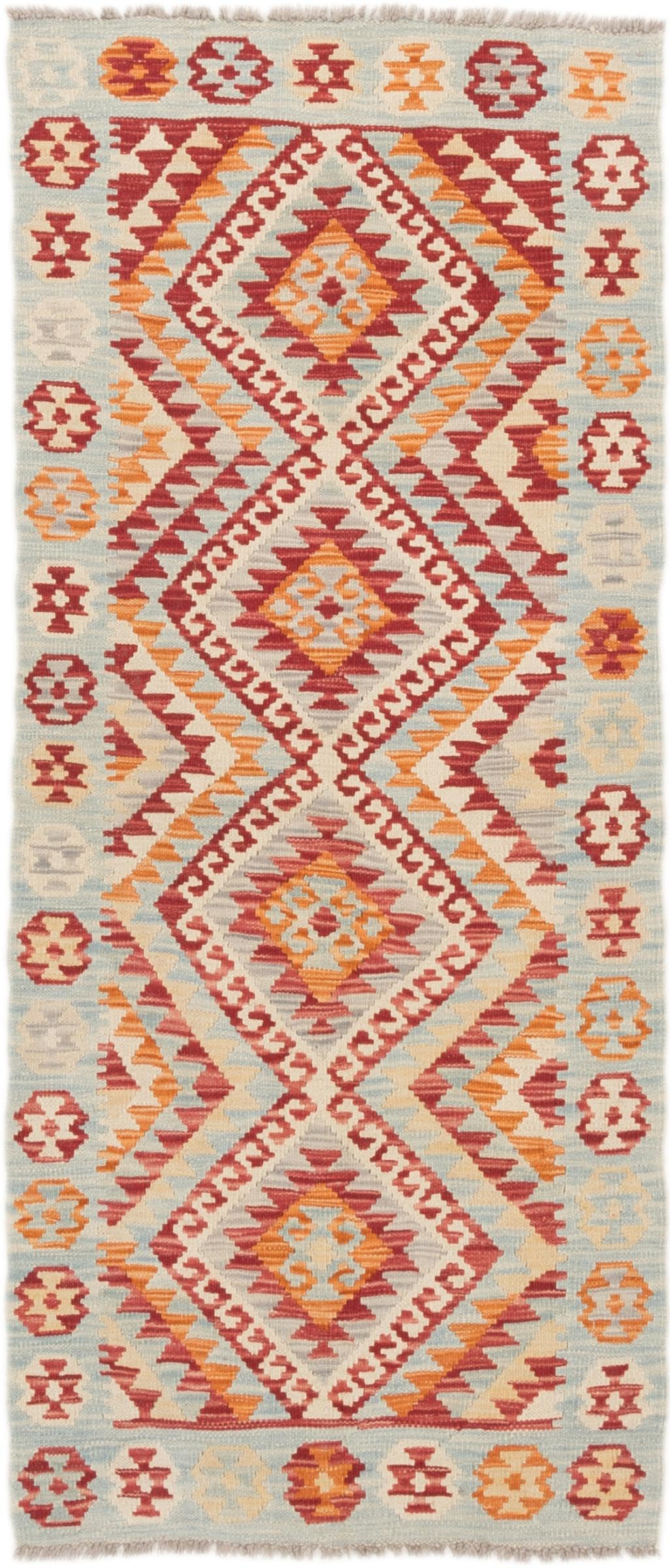 Tapis d'Orient Kilim Afghan 80x194 fait main, l'histoire d'un tissage en laine sous vos pieds