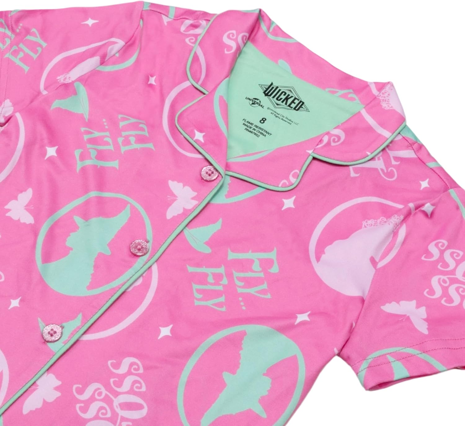 Wicked Girls' 2-piece Loose-fit Button Down Matching Pajama Set, Soft & Cute for Kids