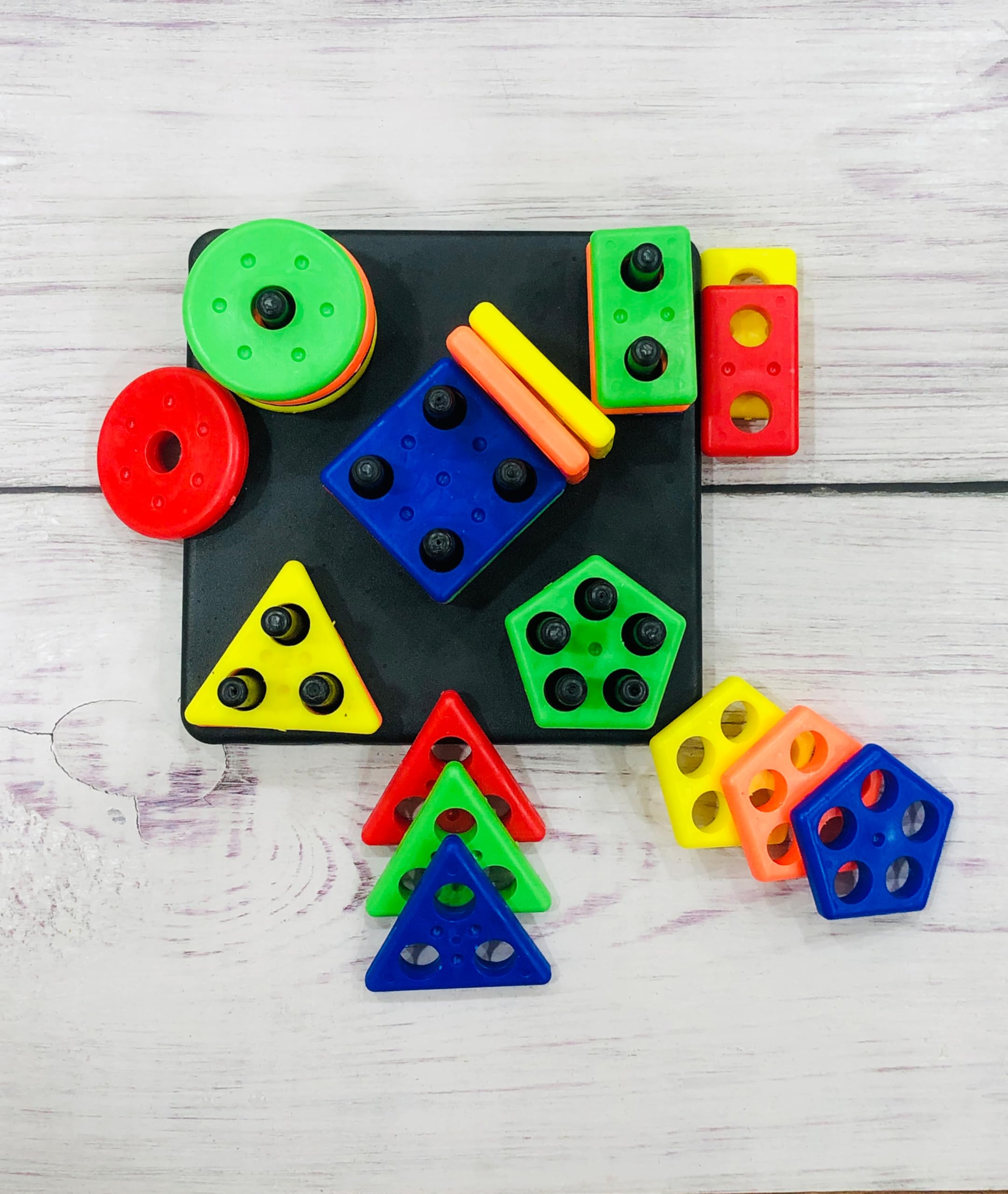 ShopMeFast Shapes Sorter Square Column Blocks Sorting & Stacking Toys for Kids and Toddlers - Multi Color (B0CV9ZFL9B) Amazon Price History, Amazon Price Tracker