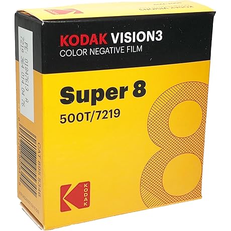 Kodak Super 8mm Camera Vision3 500T Film Cartridge - 7219/50'