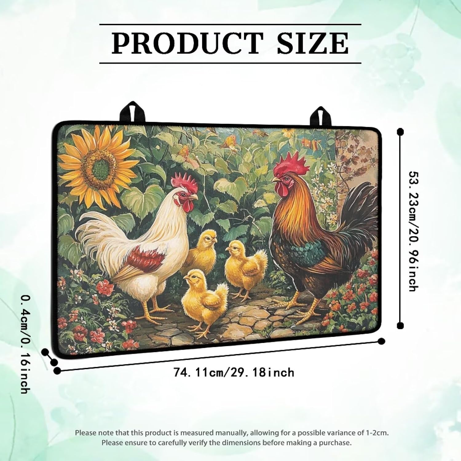Rooster Flat Top Stove Cover Heat Resistant Electric Stove 30 * 21 Glass Top Stove Cover for Kitchen Decor Thick Natural Rubber Rustic Glass Cooktop Protector for Home