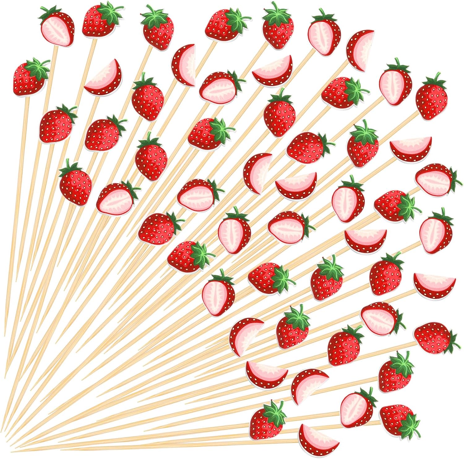 Pickmesh 400 Pcs Hawaii Cocktail Picks Bamboo Tropical Toothpicks Luau Cocktail Skewers for Drinks Decoration Beach Summer Food Fruit Party Supplies(Hawaiian Tropical Parrot)