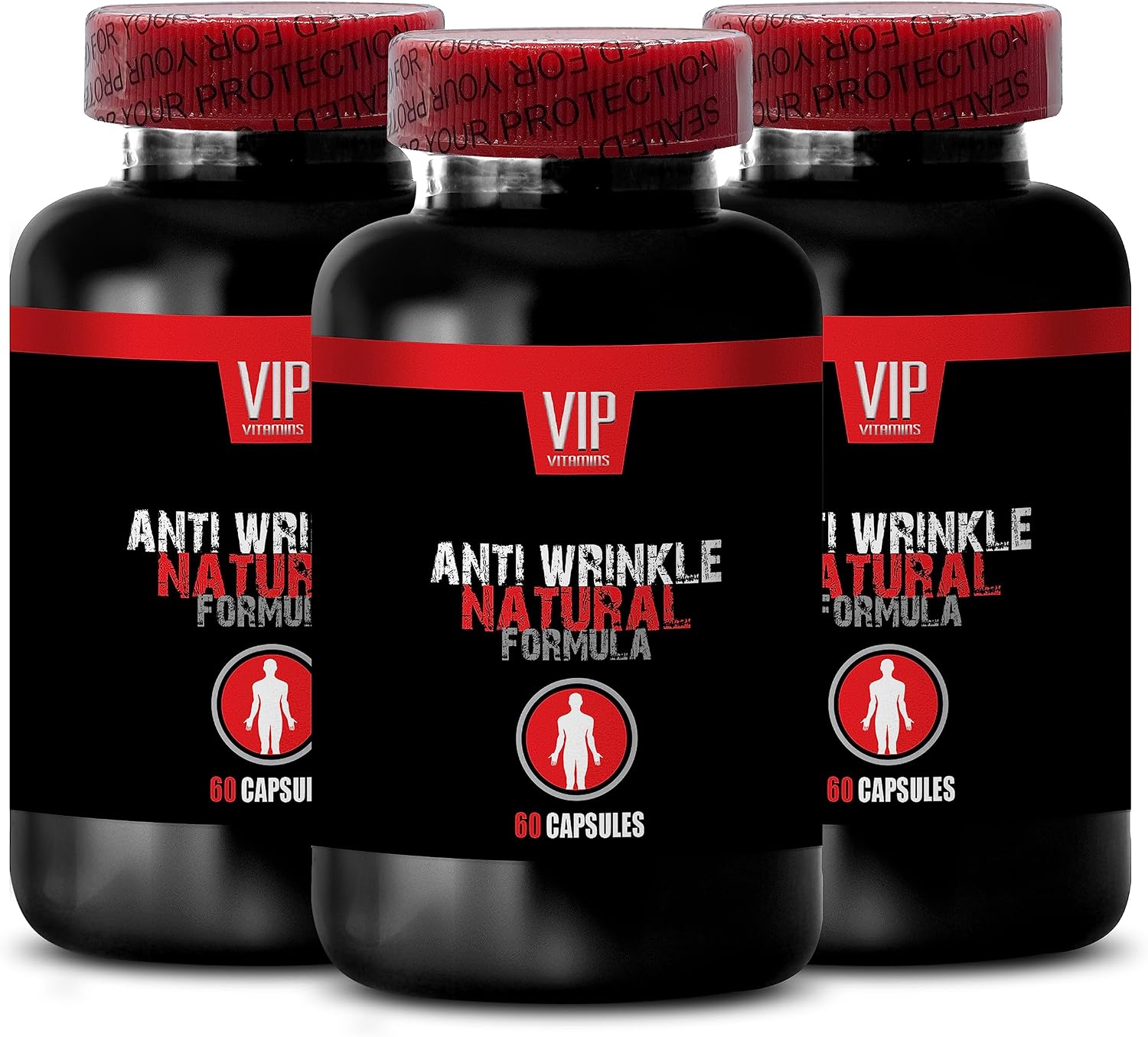 Anti-Wrinkle - Wrinkle Support Vitamin C, Green Tea Leaf Complex, L-Glutathione Skin Bright Formula, Aloe Vera Care, Trans-Resveratrol, Vitamin A Complex for Skin Smoothness, Niacin 2Bot