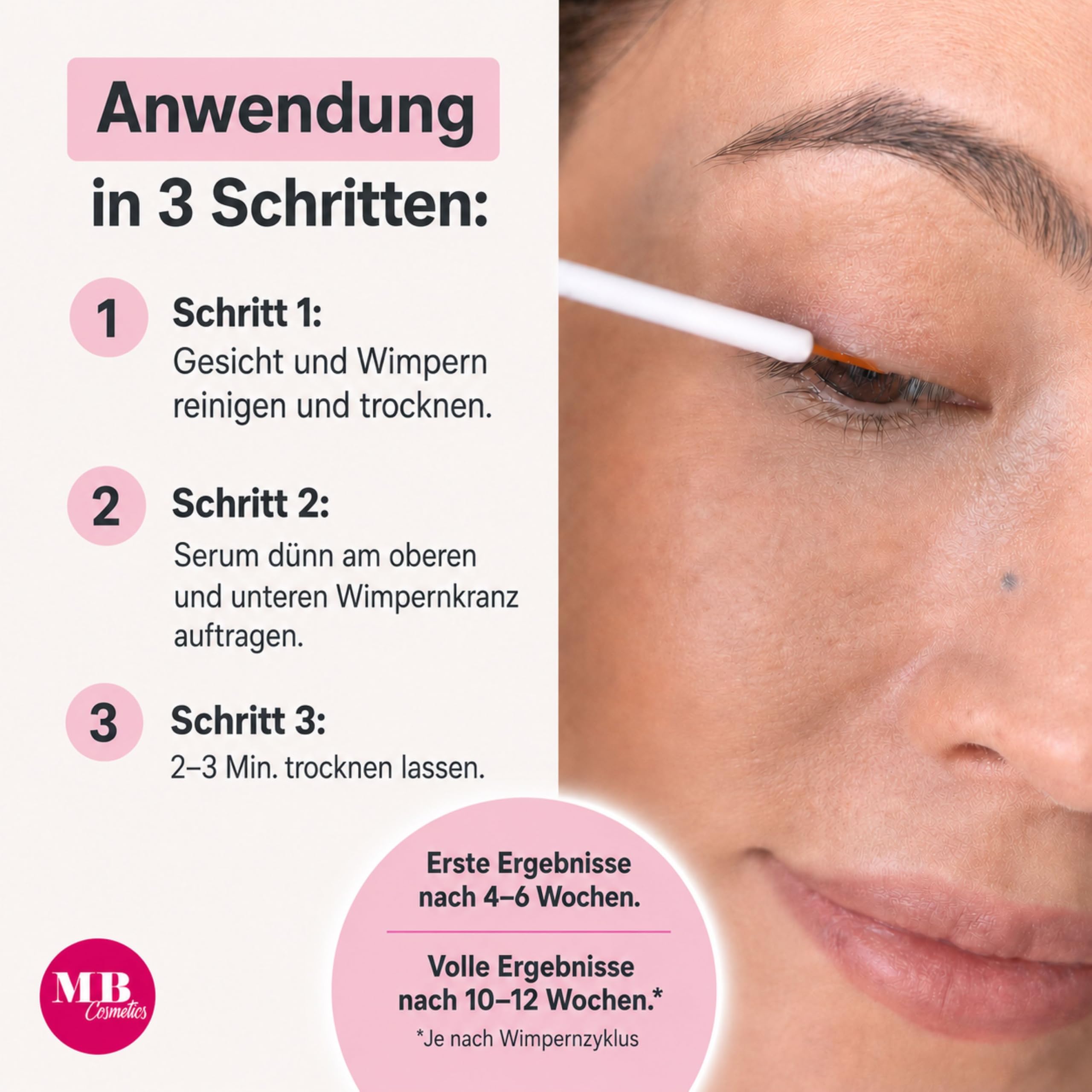 Testsieger 2025: Hormonfreies Wimpernserum 10ml mit Hyaluron, Kollagen, Peptiden, Weizenprotein – Wimpernserum ohne Hormone schützt und kräftigt die Wimpern. Mit Aloe-Vera, Ginseng und Panthenol.