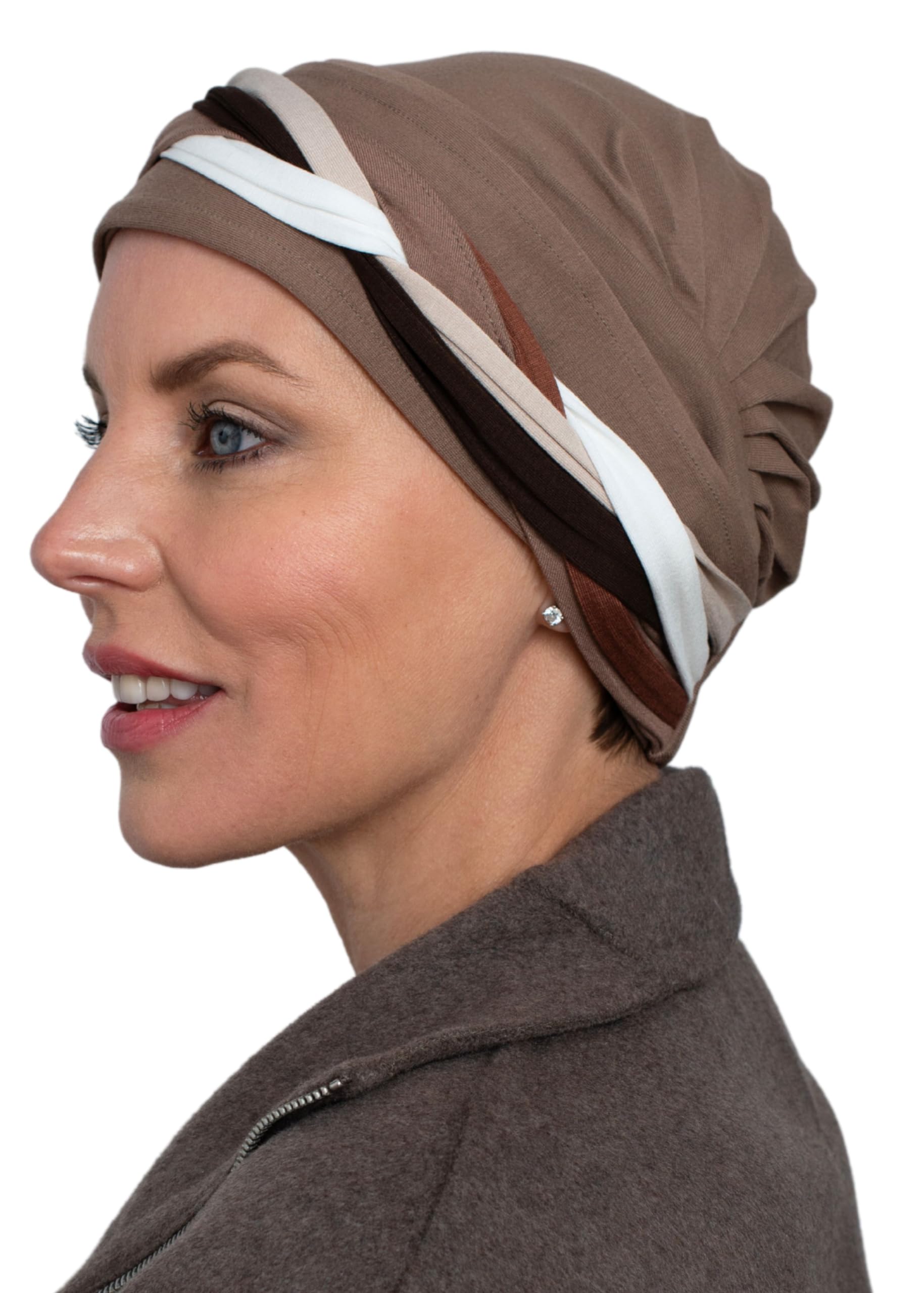 Deresina Boho-Chic Bambus-Turban – Chemomütze für Frauen mit Haarausfall & Alopezie, Bohemian Stirnband-Stil, Volle Kopfbedeckung