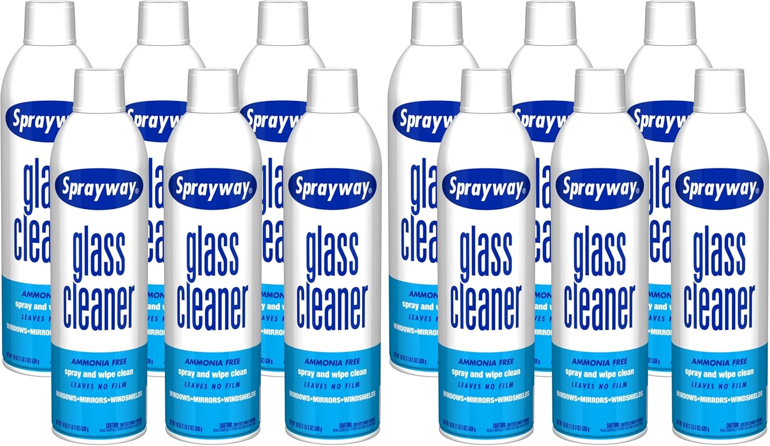Sprayway Glass Cleaner with Foaming Spray for a Streak-Free Shine for Home and Automotive Use,19 oz.,(Pack of 12)