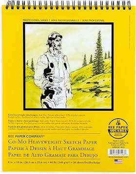 Bee Paper - 8"x 10" Co-Mo Heavyweight Sketch Paper Pad, 30 Sheets