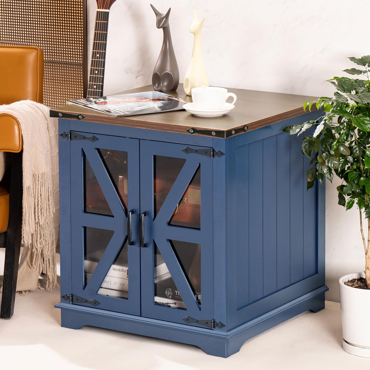 Amazon.com: Beroxii Farmhouse End Table, 26" H Large End Tables with ...