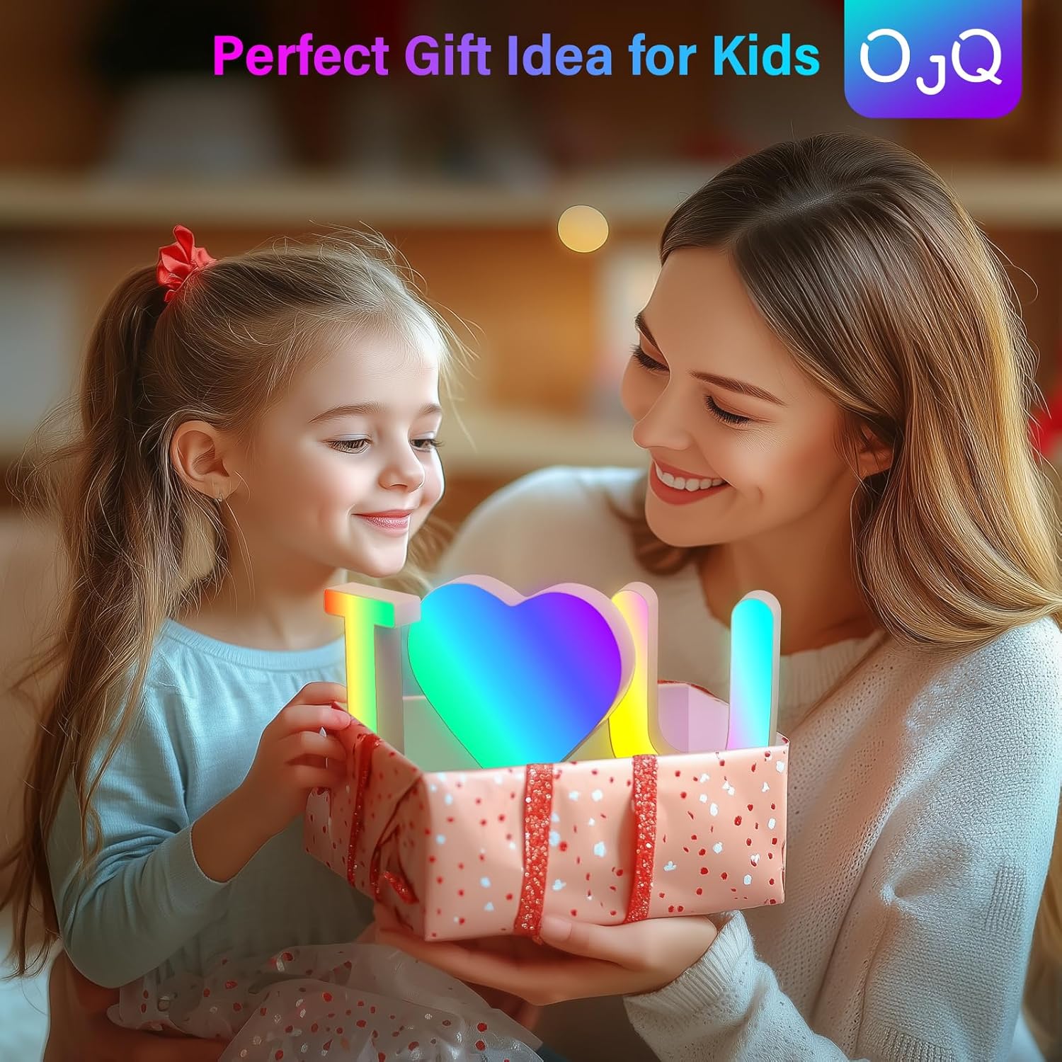 OJQ Light Up Letters LED Letter - Marquee Letters Room Decor Birthday Decorations Music Sync Color Change Colorful - Christmas Birthday Gifts for Girl - Teen Girls Gifts Party Home Wall Decor