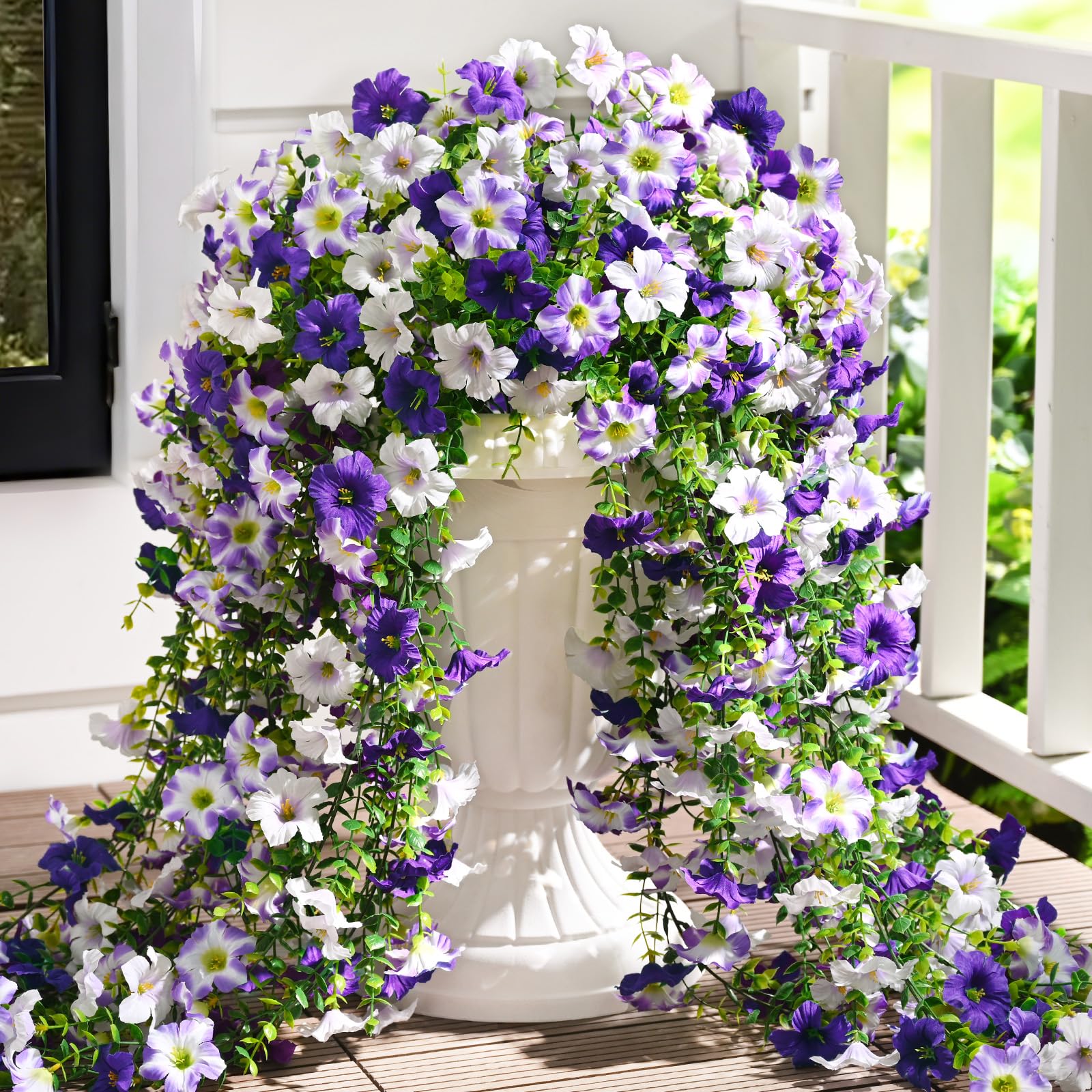 Waipfaru Artificial Petunias Purple White