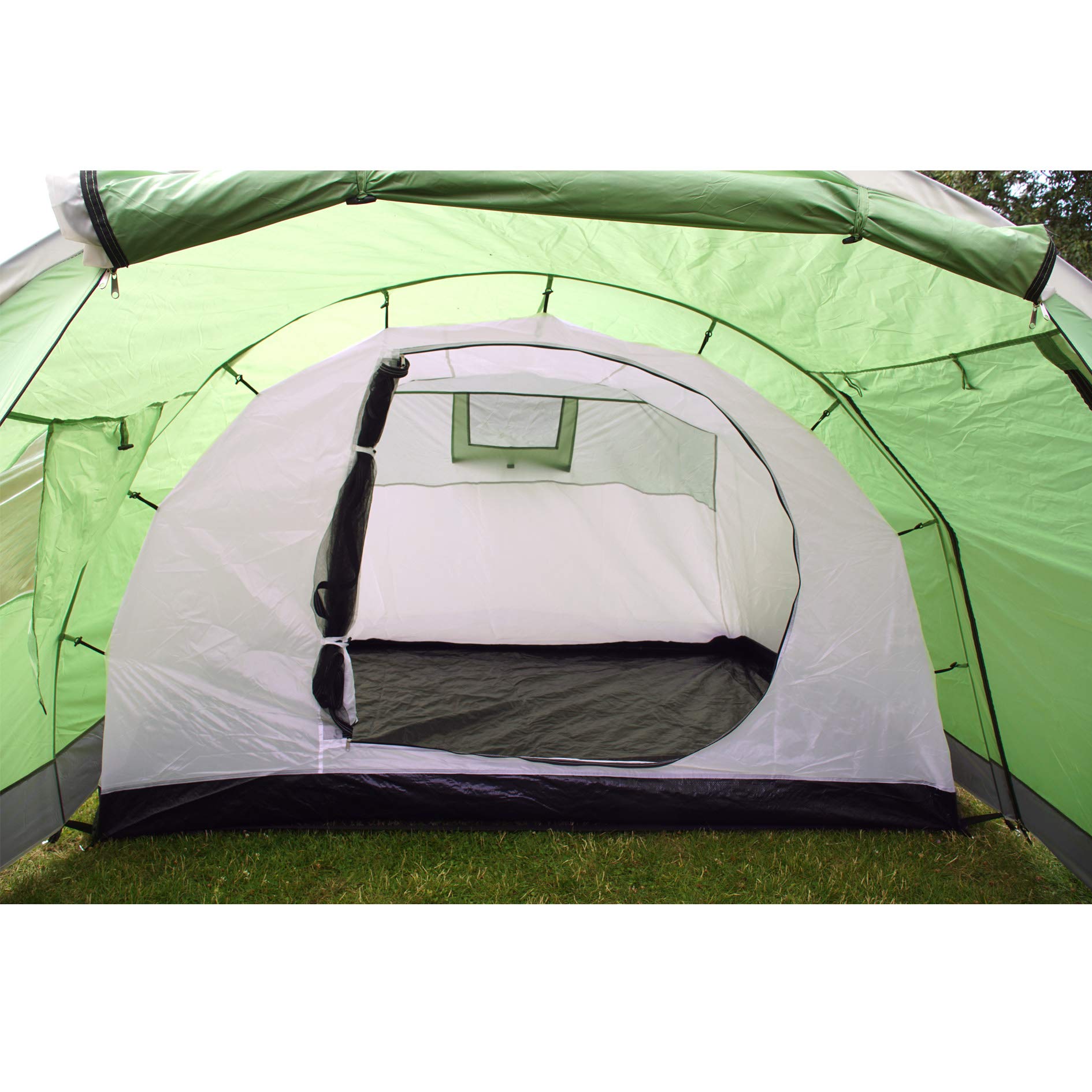 Trutzholm® Tunnelzelt 4 Personen Familienzelt Campingzelt 4-Mann Zelt 3000 mm Wassersäule grün