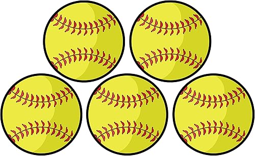 Imán de coche Deportes Atleta Softbol adhesivo magnético para armario escolar o refrigerador, 3 3/4 pulgadas, juego de 5