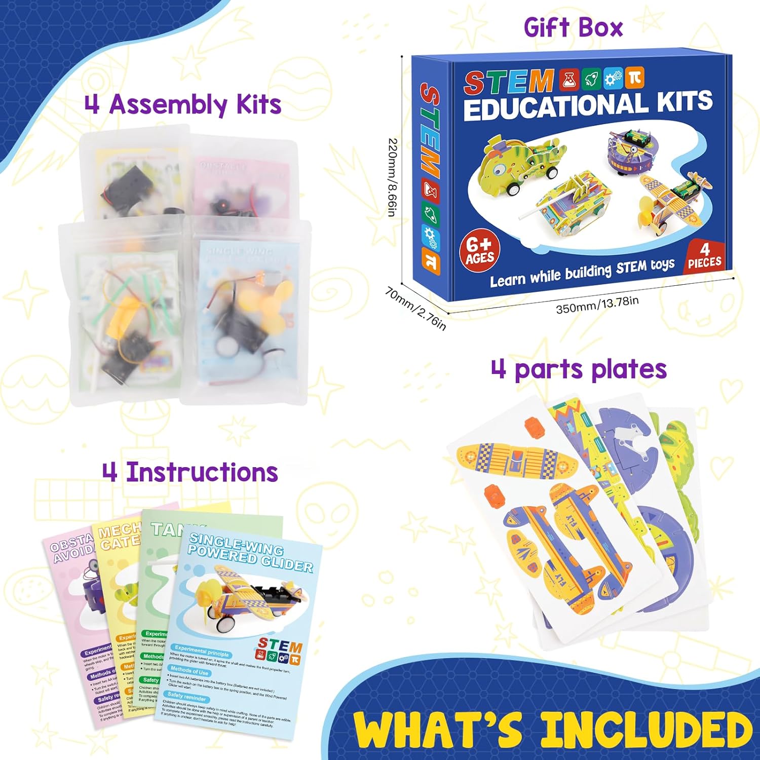Kasfalci STEM Kits for Kids Age 8-10, STEM Toys for Boys Age 8-12, Science Experiments Robotics Engineering Projects Crafts Robot Building Activities for 6 7 8 9 10 11 12 13 14 Year Old Boys