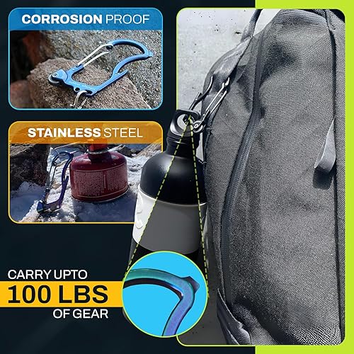 Miniatura 4 de OUTDOOR ELEMENT Firebiner 6-en-1 - Mosquetón Iniciador de Fuego EDC Multiherramienta de Emergencia - Llavero, Cuchilla Utilitaria, Abrebotellas y Más