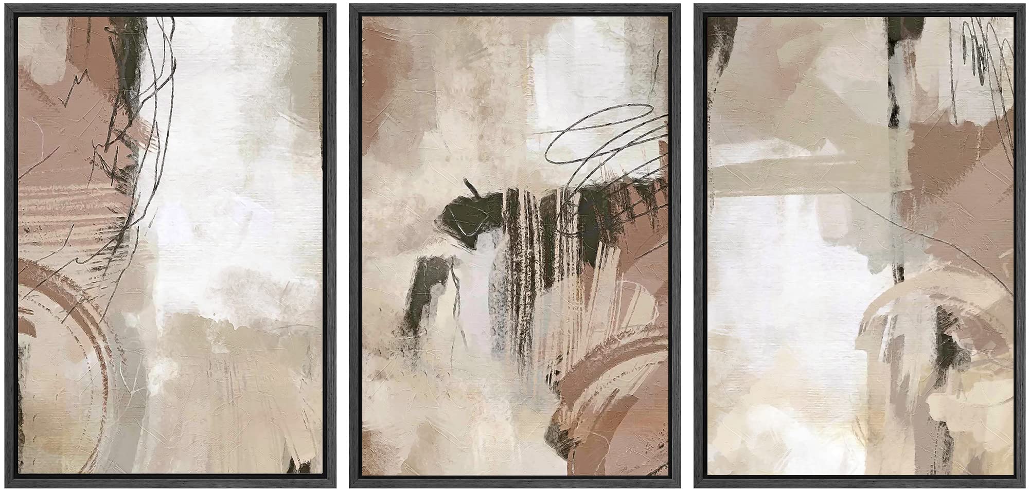 SIGNWIN Framed Canvas Print Wall Art Set Coastal Serenity Abstract Seaside Illustrations Modern Art Decorative Rustic Calm/Zen for Living Room, Bedroom, Office - 24"x36"x3 Natural — view 65